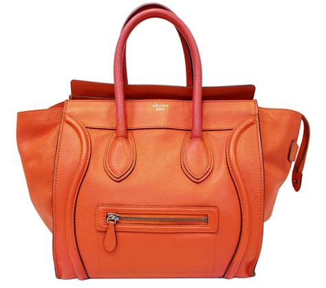 celine mini luggage handbag.|Celine leather luggage.